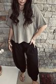 Annie Cushion Cotton Cuff Barrel Pant Black